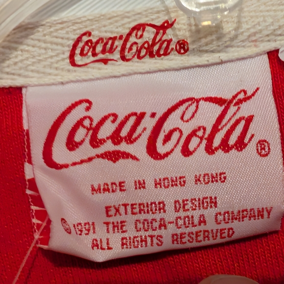 New With Tags Unisex Coca-Cola Red and White Long Sleeve Rugby Polo Shirt Size X - Picture 4 of 11
